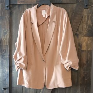 LC Lauren Conrad Women's Blazer in Soft Tan
